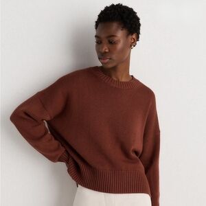 Quince Organic Cotton Boyfriend Crew Sweater